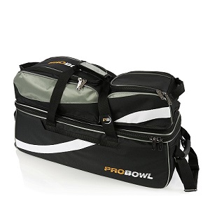 Pro Bowl Triple Tote Deluxe W/Shoe Bag - Black/Silver