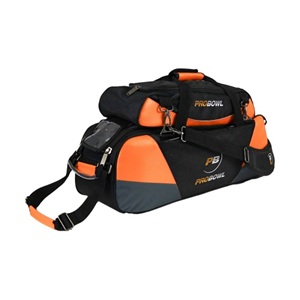 Pro Bowl Deluxe 3-Ball Tote W/Shoe Bag - Black/Carbon Orange