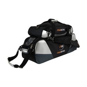 Pro Bowl Deluxe 3-Ball Tote W/Shoe Bag - Black/Carbon Silver
