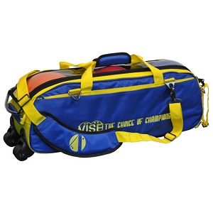 Vise Clear Top Triple Tote Roller Bag - Blue/Yellow