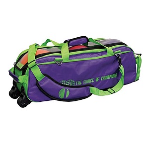 Vise Clear Top Triple Tote Roller Bag - Grape/Green