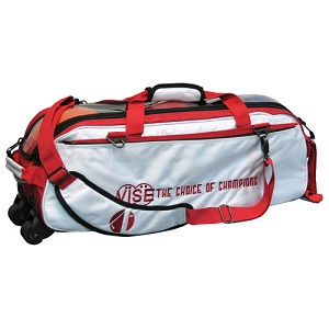 Vise Clear Top Triple Tote Roller Bag - White/Red