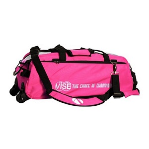 Vise Clear Top Triple Tote Roller Bag - Pink