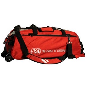 Vise Clear Top Triple Tote Roller Bag - Red