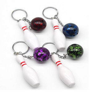 Bowling Pin & Ball Keychain