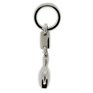 Metal Bowling Pin Keychain