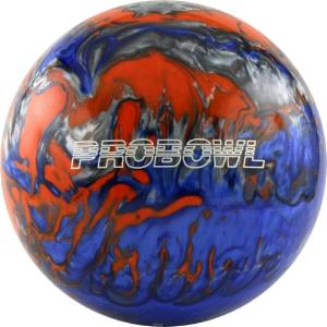 Pro Bowl Polyester Bowling Ball - Blue/Orange/Silver