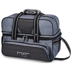 Storm 2-Ball Deluxe Tote Bag - Plaid/Grey/Black
