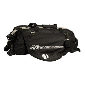 Vise Clear Top Triple Tote Roller Bag - Black