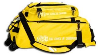 Vise Clear Top Triple Tote Roller Bag with Shoe Bag - Yellow