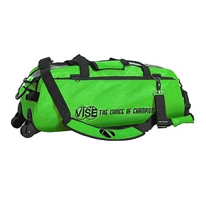 Vise Clear Top Triple Tote Roller Bag- Green